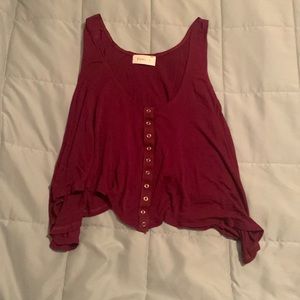 Maroon crop top, very flowy